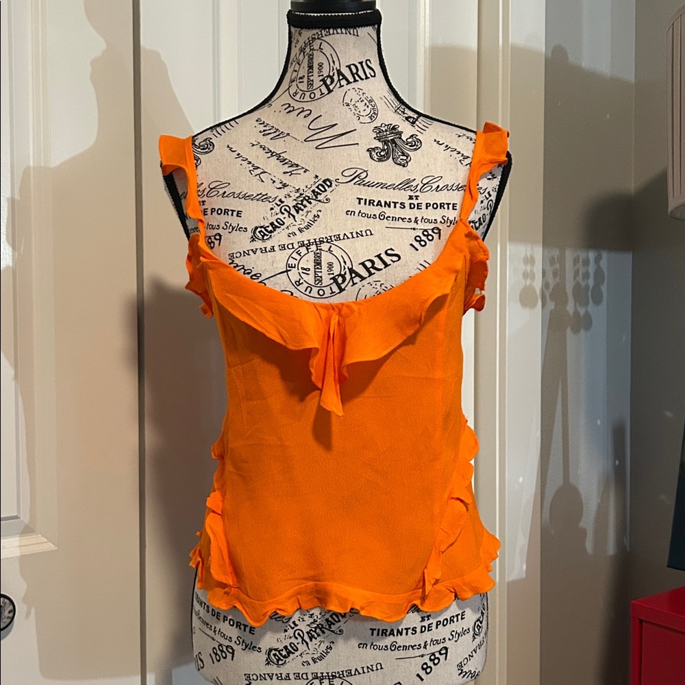 Orange Ruffled Top by Olivaceoud